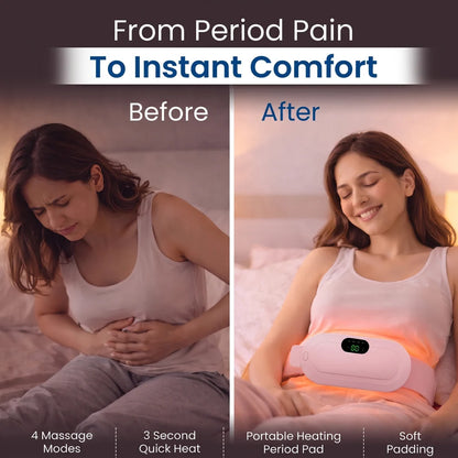 Portable Heating Massage Belt | Cordless Menstrual Cramp & Lower Back Pain Relief