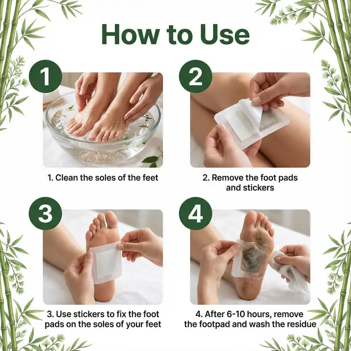 Herbal Detox Foot Patches | Overnight Foot Pads for Stress & Fatigue Relief